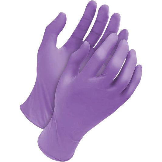Bob Dale Gloves Deny™ Tripolymer Disposable Gloves, X-Large, Latex/Neoprene/Nitrile, 6-mil, Powder-Free, Purple