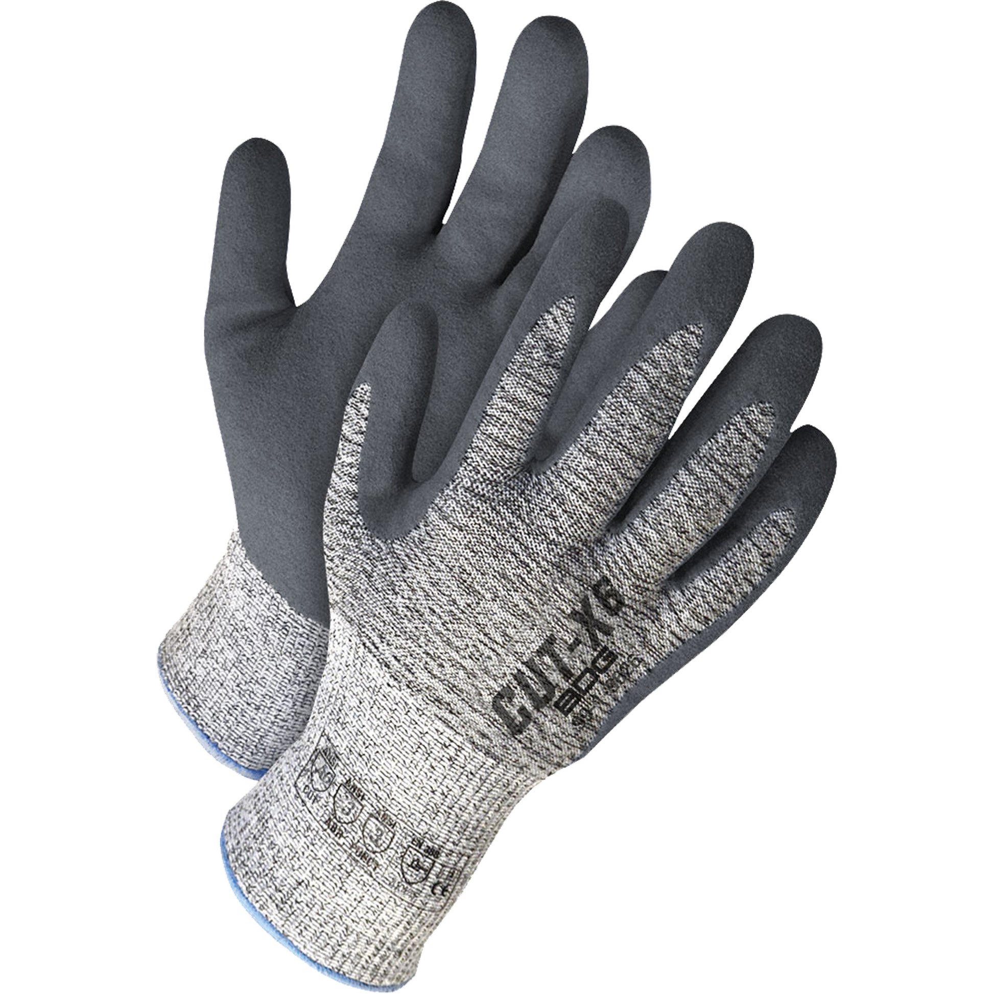 Bob Dale Gloves Cut-X™ Cut Resistant Gloves, Size 9, Nitrile Coated, HPPE Shell, ASTM ANSI Level A6