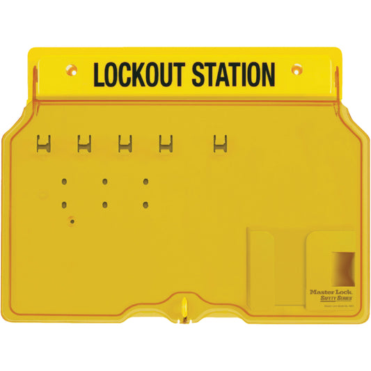 Master Lock Trilingual Covered Lock Station, None Padlocks, 4 Padlock Capacity, Padlocks Not Included