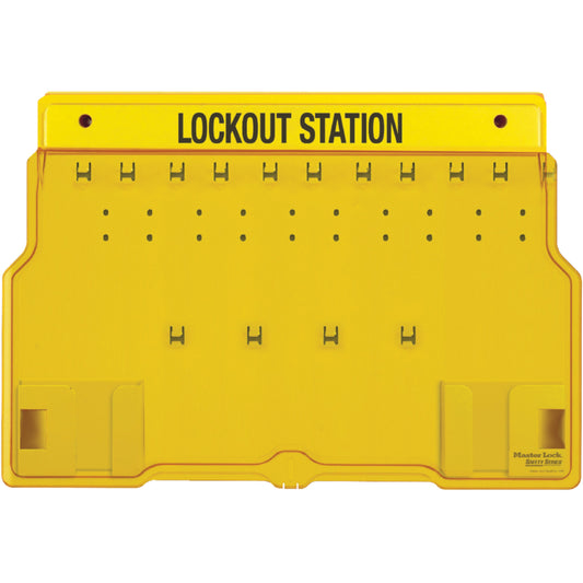 Master Lock Trilingual Covered Lock Station, None Padlocks, 10 Padlock Capacity, Padlocks Not Included