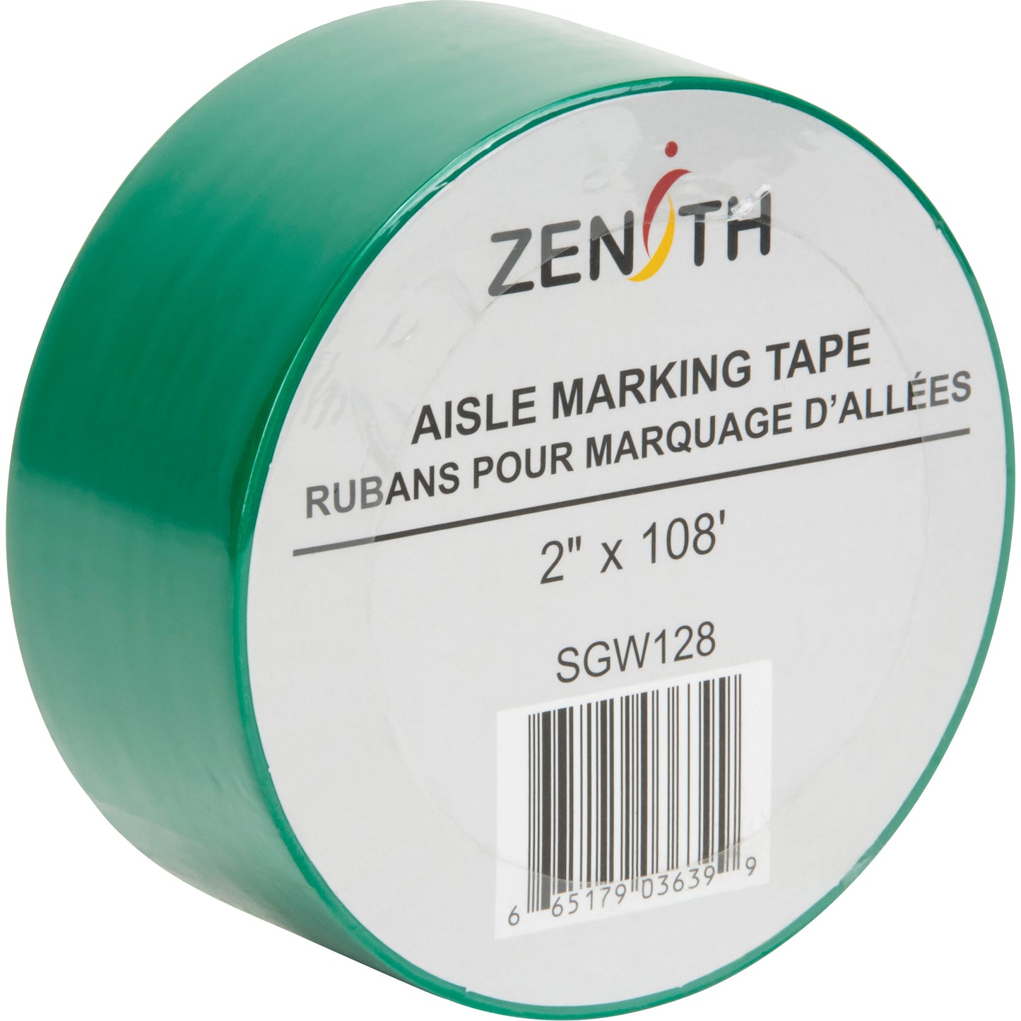 Zenith Safety Products Aisle Marking Tape, 2" x 108', PVC, Green