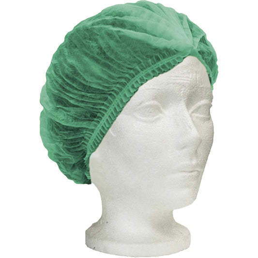 Ronco Ronco Care™ Pleated Bouffant Cap, Polypropylene, 21", Green