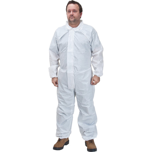 Zenith Safety Products Premium Coveralls, Large, White, Microporous