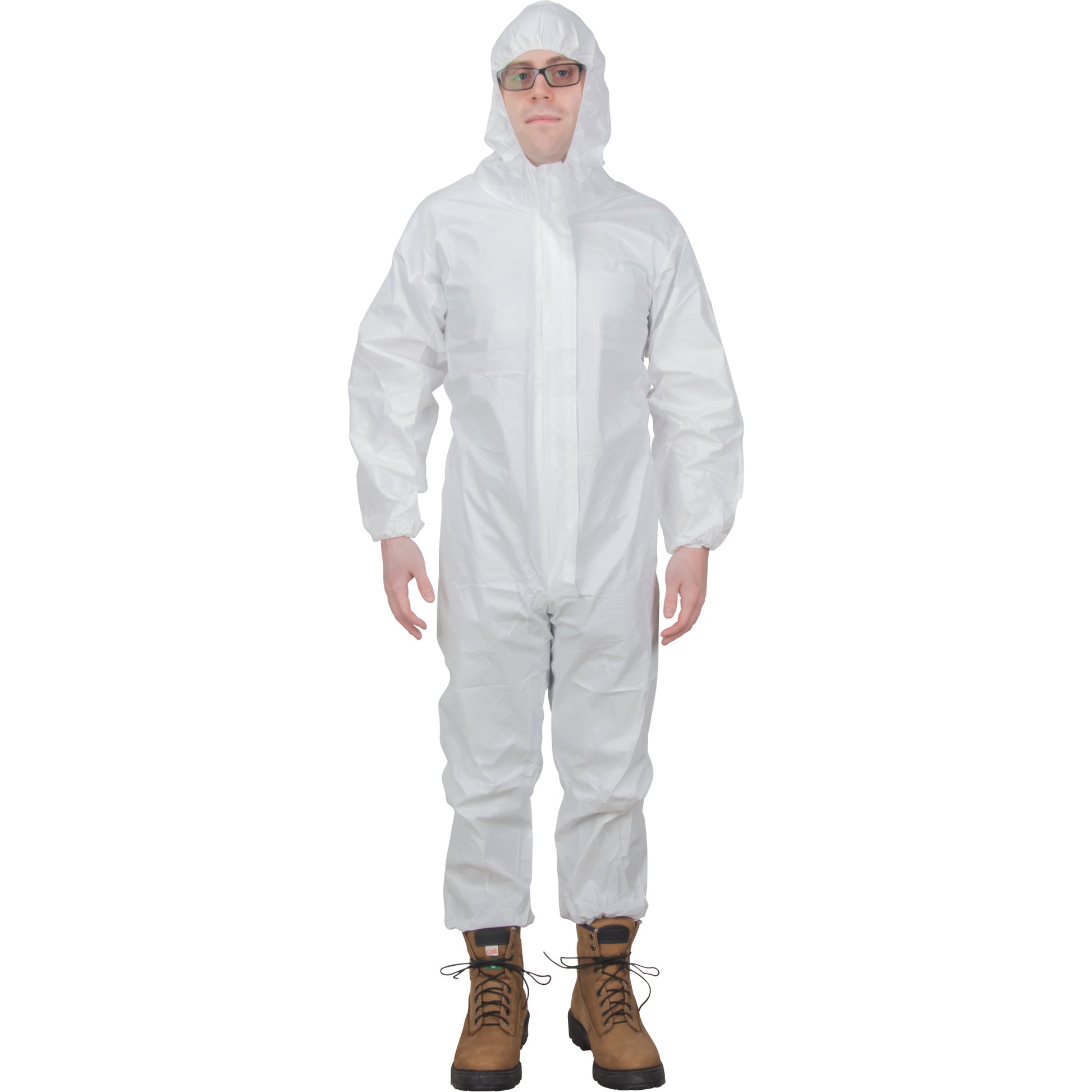Zenith Safety Products Premium Hooded Coveralls, 2X-Large, White, Microporous