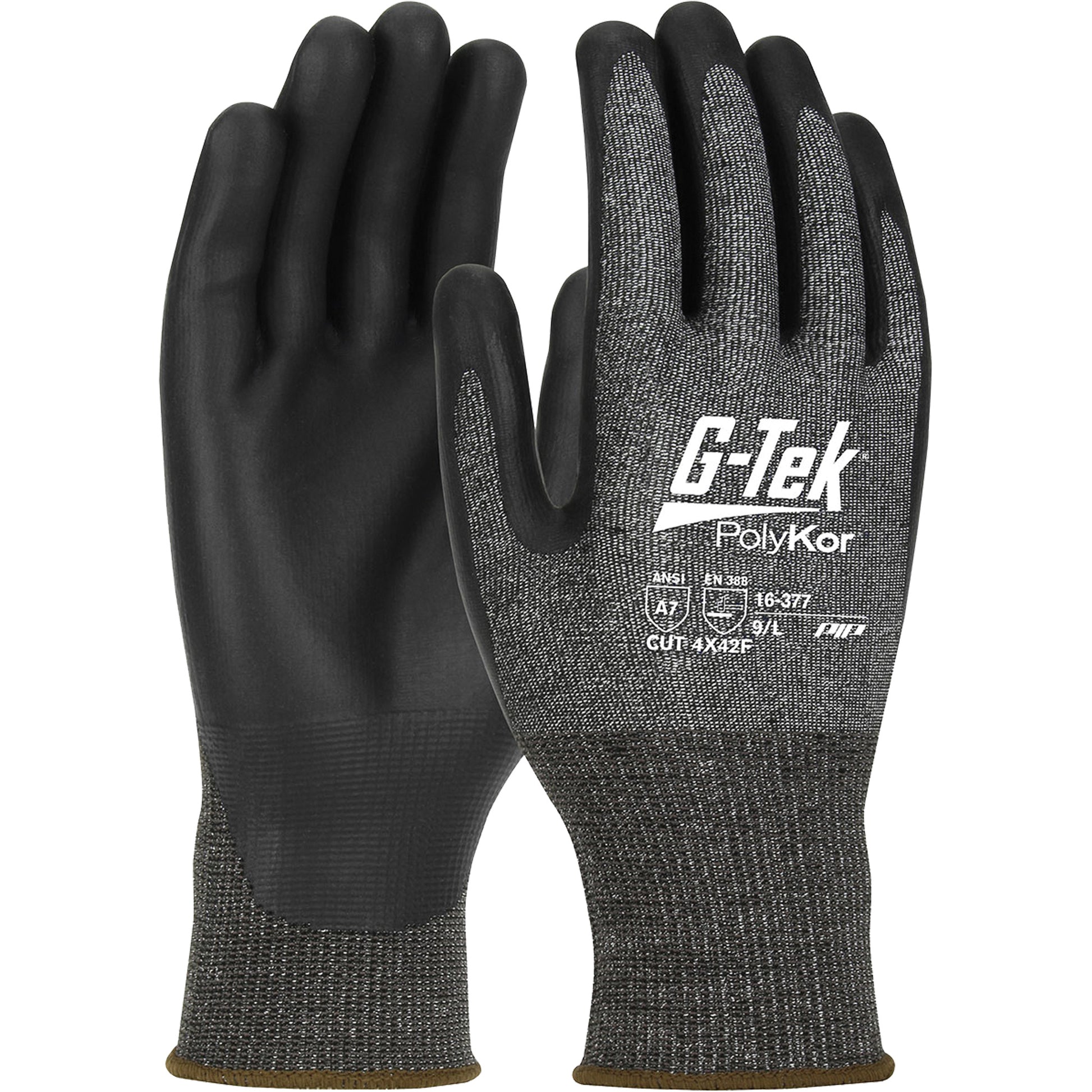 Protective Industrial Products G-Tek® PolyKor® X7™ Cut Resistant Gloves, Size X-Large, 18 Gauge, Polyurethane Coated, Polyethylene Shell, ASTM ANSI Level A7/EN 388 Level F