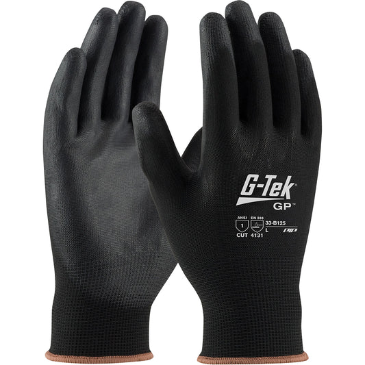 Protective Industrial Products G-Tek® GP™ Coated Gloves, Large, Polyurethane Coating, 13 Gauge, Nylon Shell