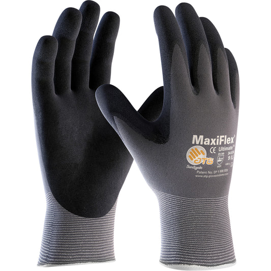 Protective Industrial Products ATG MaxiFlex® Ultimate™ Gloves, 10/X-Large, Foam Nitrile Coating, 15 Gauge, Nylon Shell