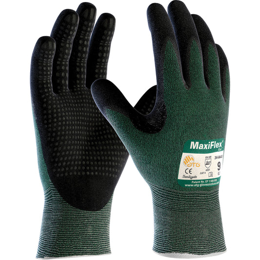 Protective Industrial Products ATG MaxiFlex® Cut™ Gloves, Size X-Large, 15 Gauge, Foam Nitrile Coated, Engineered Yarn Shell, ASTM ANSI Level A2/EN 388 Level 3/EN 388 Level B