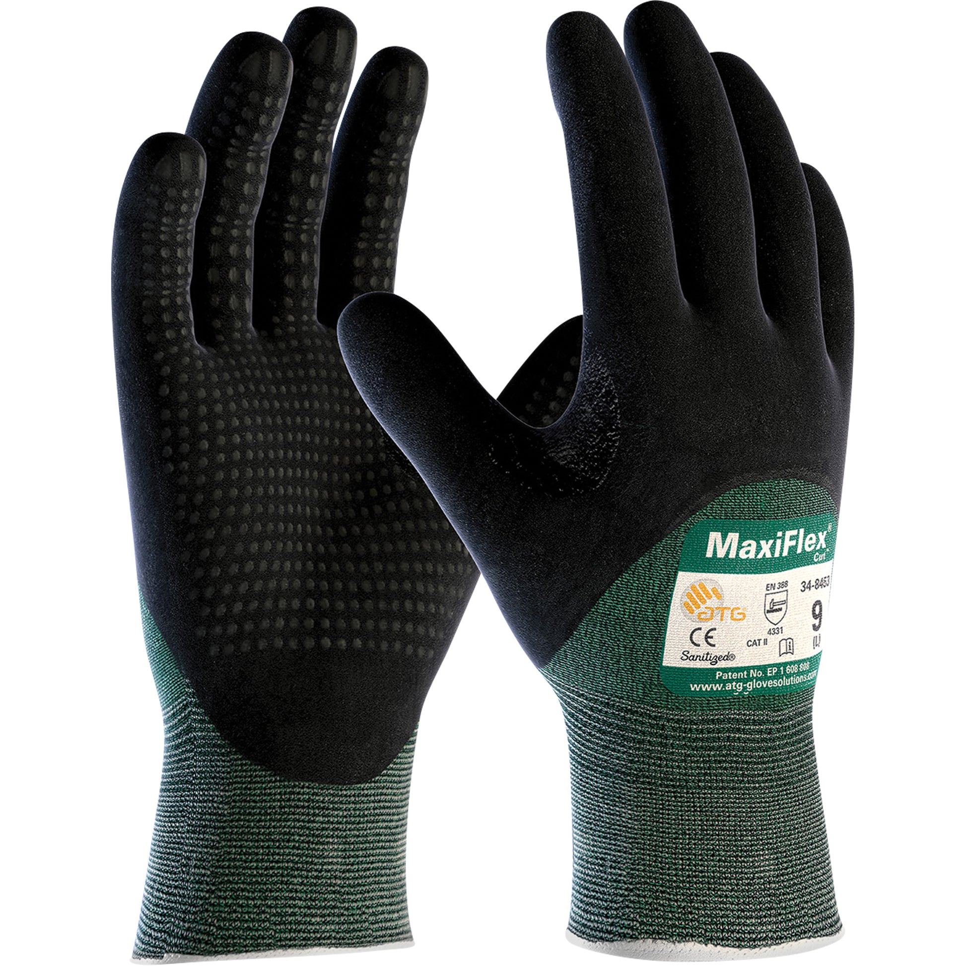 Protective Industrial Products ATG MaxiFlex® Cut™ Cut Resistant Gloves, Size X-Large, 15 Gauge, Foam Nitrile Coated, HPPE Shell, ASTM ANSI Level A2/EN 388 Level 3/EN 388 Level B