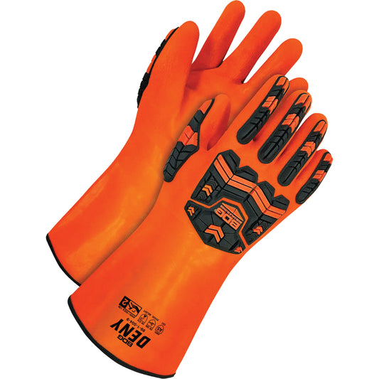 Bob Dale Gloves Deny™ Chemical Resistant Gloves, Size 9, 14" L, PVC, Terry Cloth Inner Lining