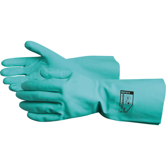 Superior Glove Works Ltd. Chemstop™ Chemical Resistant Gloves, Size 11, 12" L, Nitrile, Flock-Lined Inner Lining, 15-mil