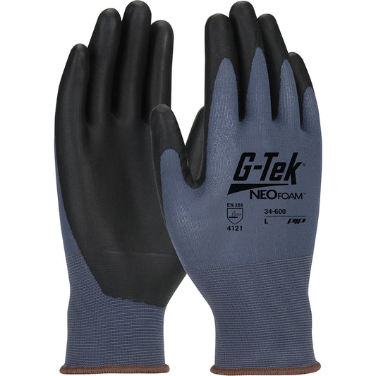 Protective Industrial Products G-Tek® NeoFoam® Seamless Knit Coated Gloves, Medium, Polyurethane Coating, 15 Gauge, Nylon Shell