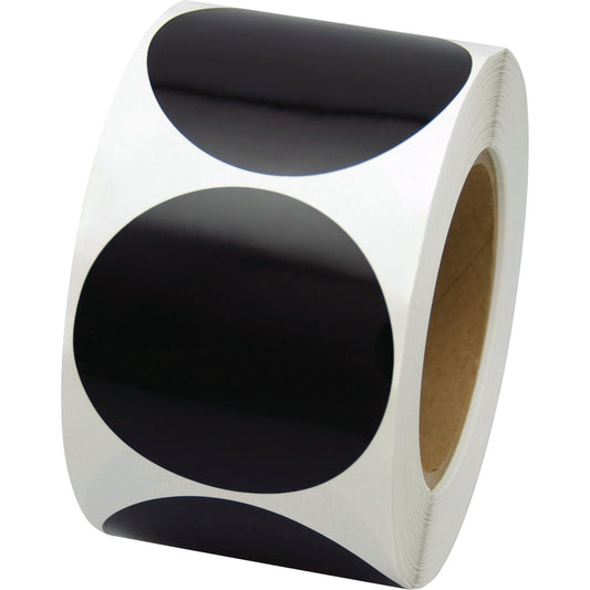Incom Top Tape & Label Coloured Marking Dots, Circle, 3" L x 3" W, Black, Vinyl