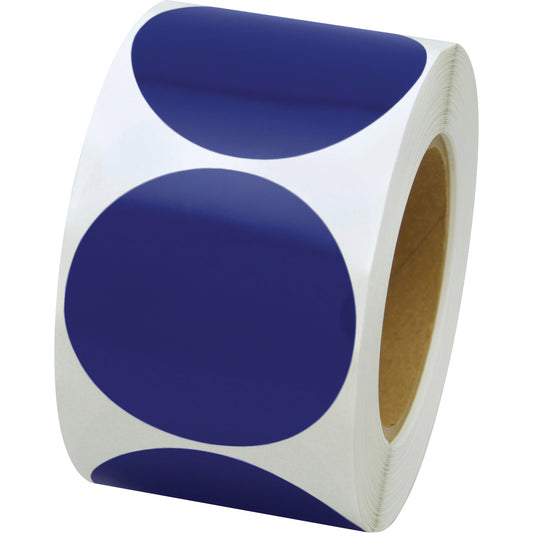 Incom Top Tape & Label Coloured Marking Dots, Circle, 3" L x 3" W, Blue, Vinyl