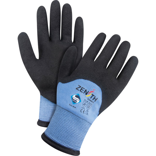 Zenith Safety Products ZX-30° Premium Coated Gloves, 2X-Large, Foam PVC Coating, 15 Gauge, Nylon Shell