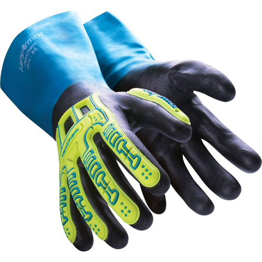 Hexarmor HexChem® Chemical Resistant Gloves, Size Medium/8, Nitrile