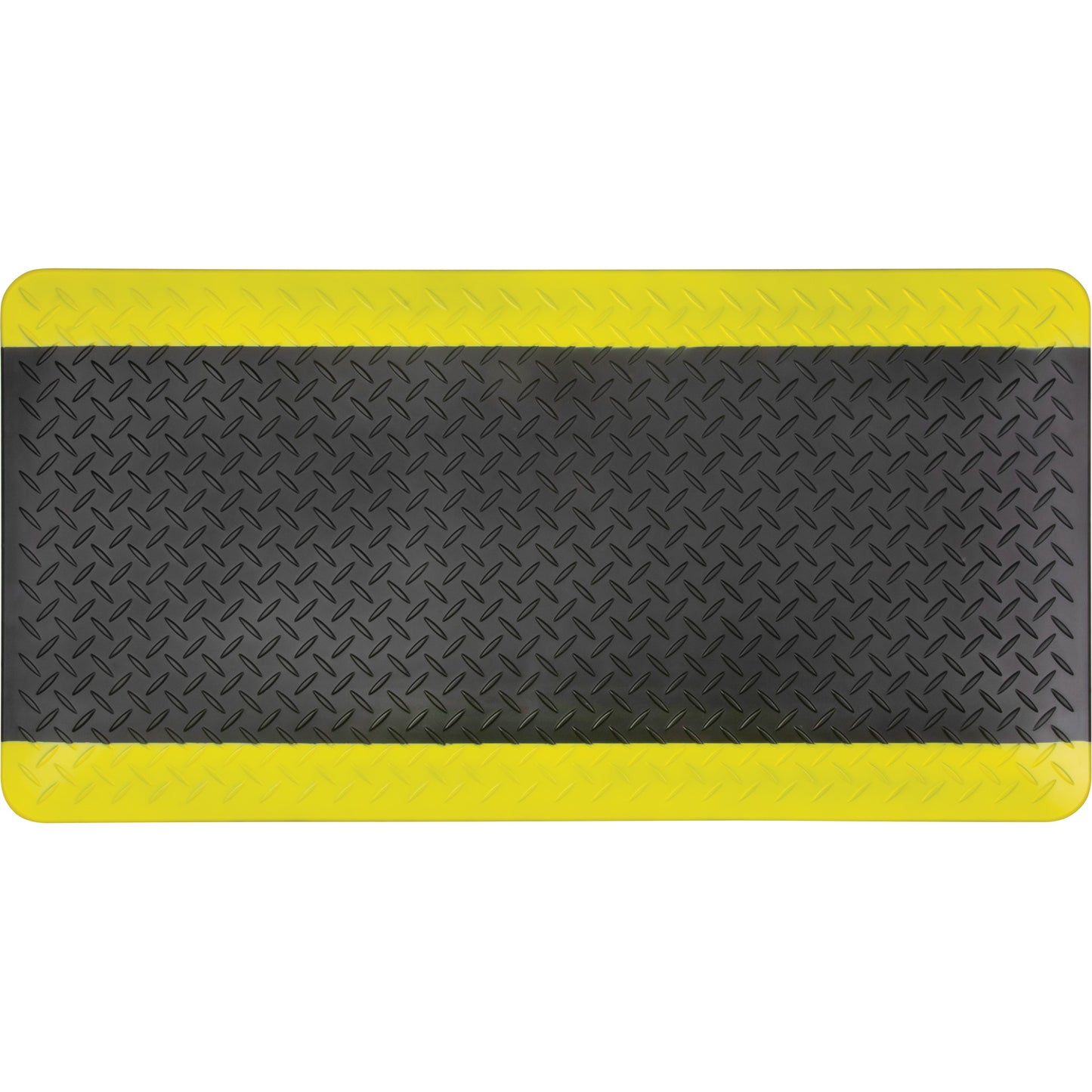Zenith Safety Products Anti-Fatigue Matting, Diamond, 1-2/3' x 3-1/4' x 3/4", Black/Yellow, Polyurethane