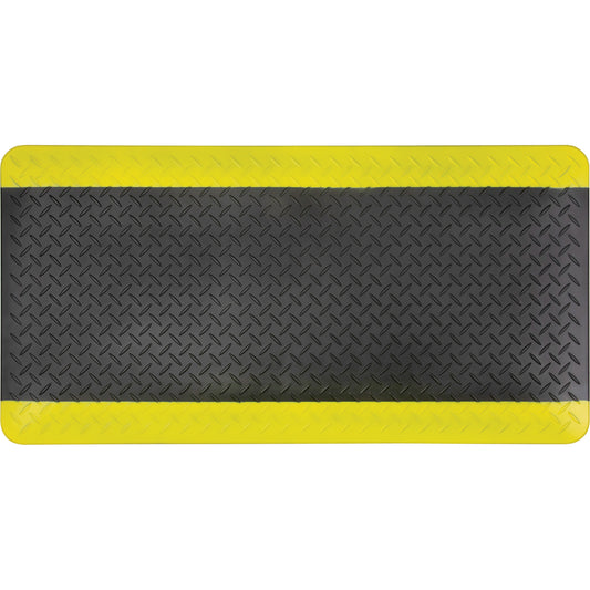 Zenith Safety Products Anti-Fatigue Matting, Diamond, 1-2/3' x 3-1/4' x 3/4", Black/Yellow, Polyurethane