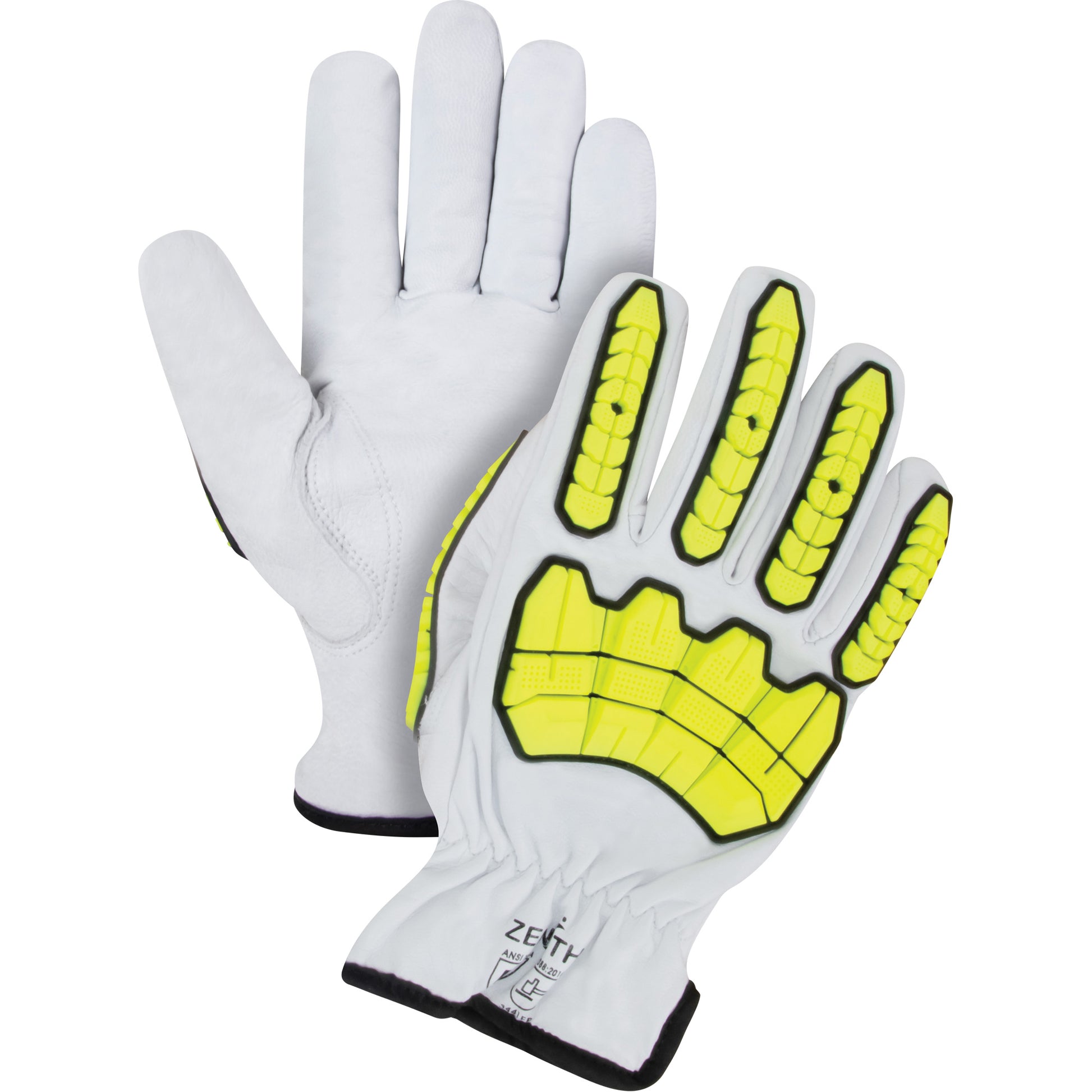 Zenith Safety Products Impact & Cut Resistant Gloves, 2X-Large, Goatskin Palm, Driver Cuff