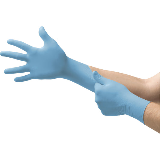 Microflex N20 Disposable Gloves, Large, Nitrile, 4.7-mil, Powder-Free, Blue