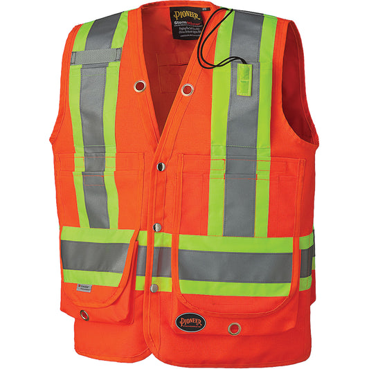 Pioneer 6697 Surveyor's Safety Vest, High Visibility Orange, 2X-Large, Polyester