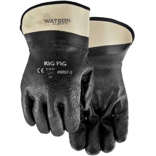 Watson Gloves Rig Pig Gloves, One Size, PVC/Nitrile Coating, Jersey Shell