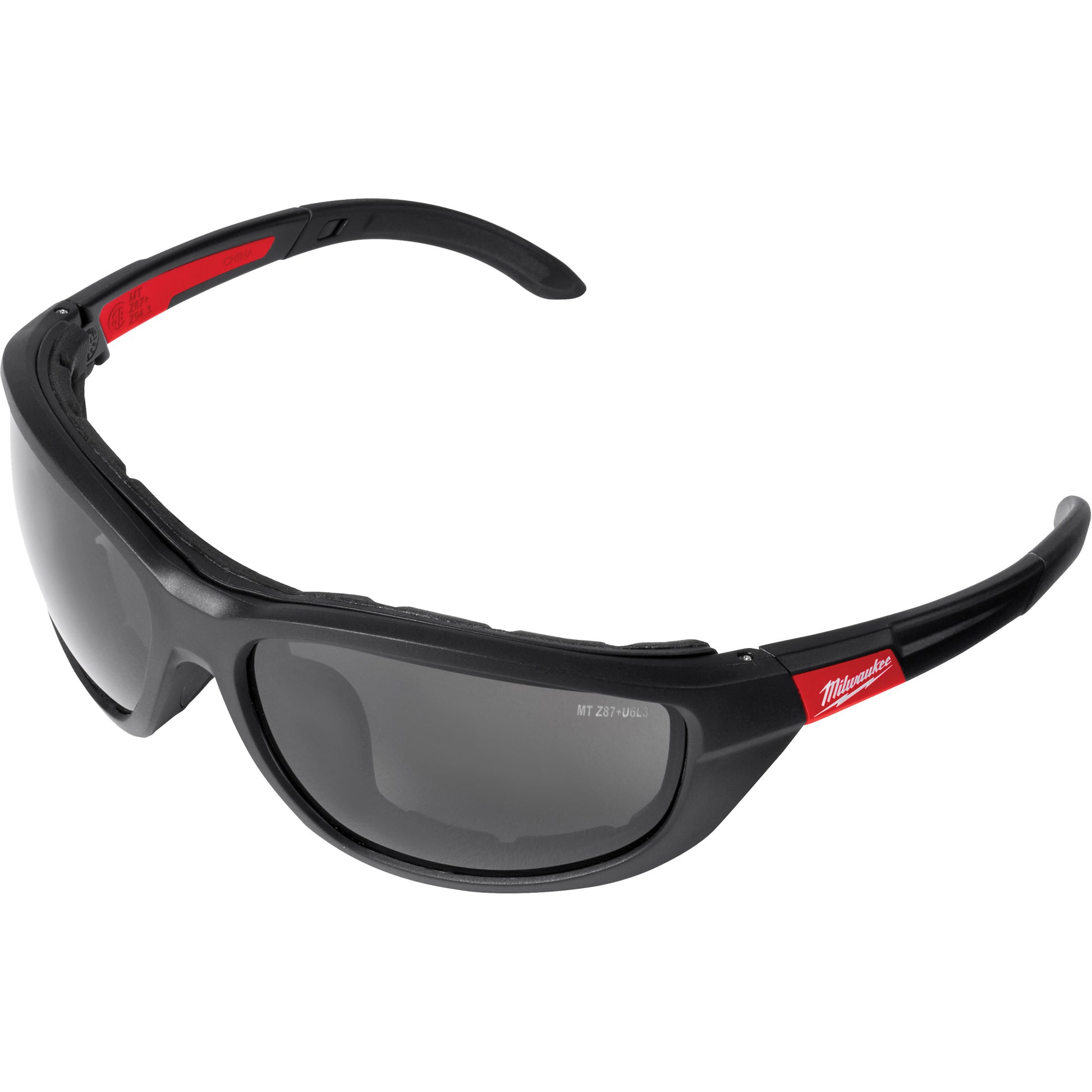 Milwaukee Performance Safety Glasses with Gasket, Black Lens, Polarized, Meets/Exceeds CSA Z94.3