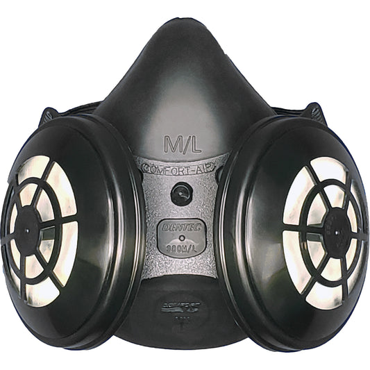 Dentec Comfort-Air® 400Nx Black Half Mask without Exhalation Valve N95 Kit, Elastomer/Rubber, Small/Medium
