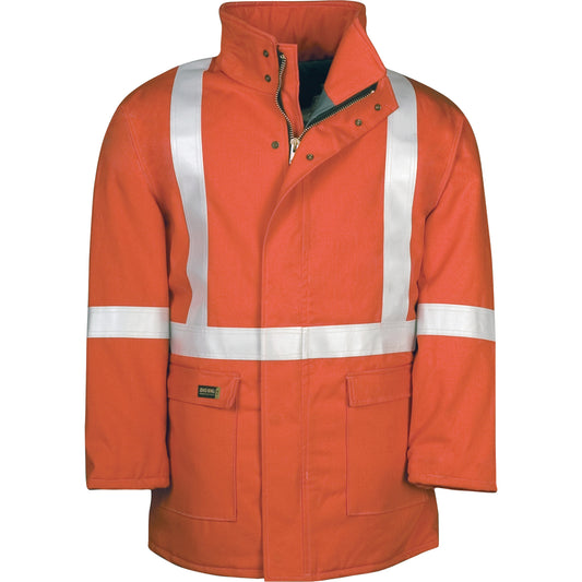 Big Bill Westex UltraSoft® AllOut Quilt Lined Winter Parka with Reflective Stripes, 5X-Large, High Visibility Orange, 46 cal/cm²