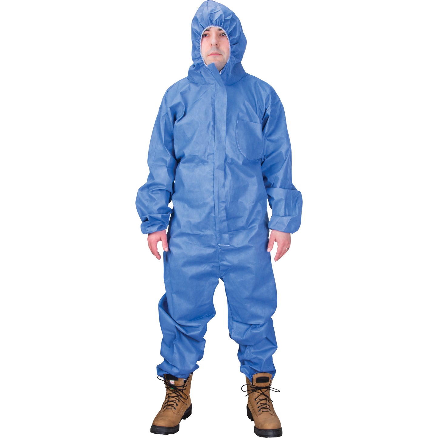 Zenith Safety Products Hooded Coveralls, 2X-Large, Blue, SMS