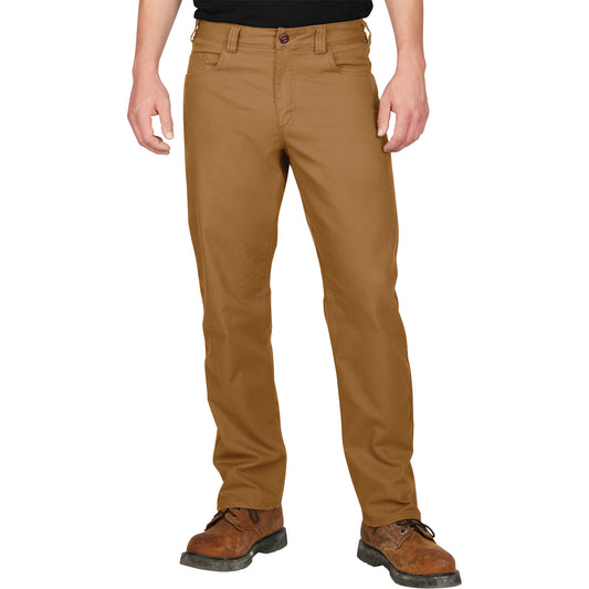 Milwaukee Heavy-Duty Flex Work Pants, Poly-Cotton/Spandex, Khaki, Size 36, 32 Inseam