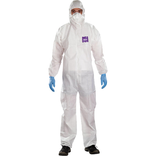 Ansell AlphaTec™ Microchem® 3-Piece Chemical Resistant Coveralls with Hood, 2X-Large, White