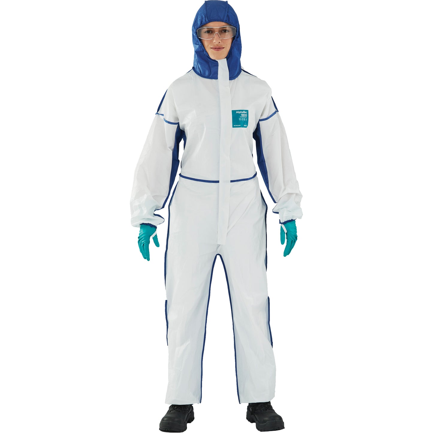 Ansell AlphaTec™ 1800 Comfort 3-Piece Coveralls, X-Large, Blue/White, Microporous/SMS