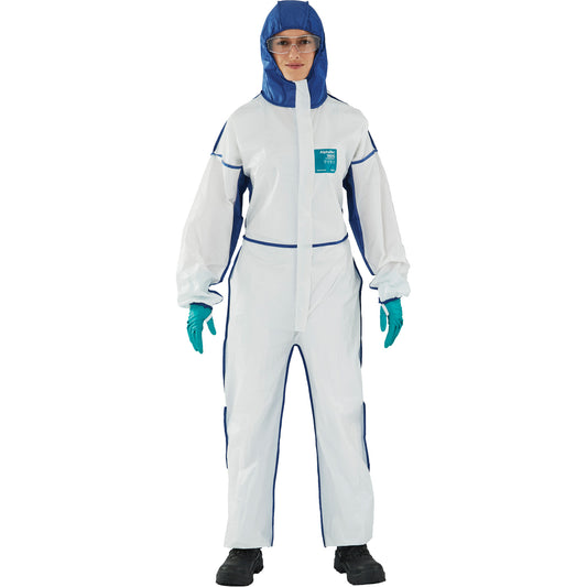 Ansell AlphaTec™ 1800 Comfort 3-Piece Coveralls, X-Large, Blue/White, Microporous/SMS