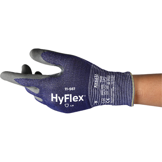 Ansell HyFlex® 11-561 Cut Resistant Gloves, Size 12, 15 Gauge, Nitrile Coated, Intercept™ Shell, EN 388 Level C