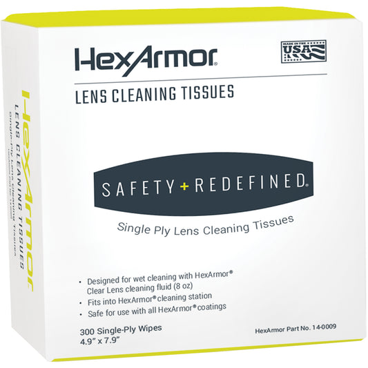 Hexarmor Lens Cleaning Tissues, 4.9" x 7.9", 300 /Pkg.
