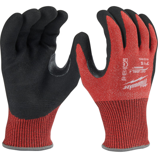 Milwaukee Dipped Cut-Resistant Gloves, Size Medium, 15 Gauge, Nitrile Coated, Nylon/Lycra® Shell, ASTM ANSI Level A4