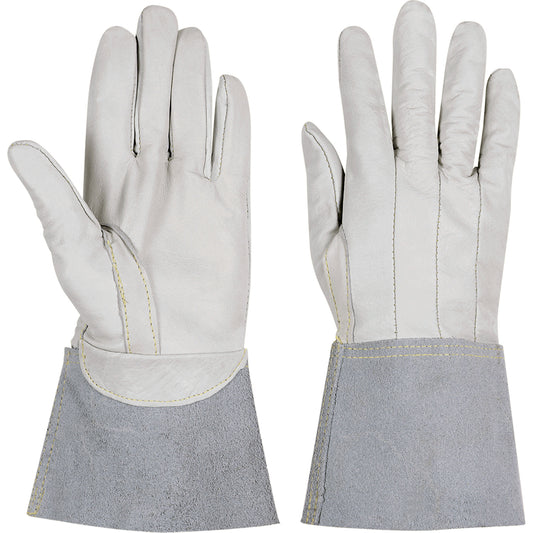 Ranpro Inc. 852 Ranpro® FR White Stags TIG Gloves, Full Grain Calfskin, Size X-Large