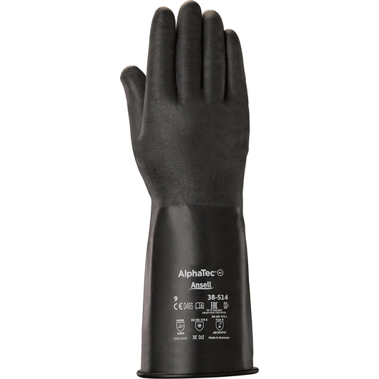Ansell AlphaTec® 38-514 Gloves, Size 10, 14" L, Butyl Rubber, 14-mil