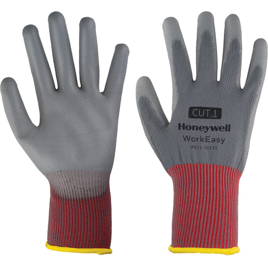 Honeywell WorkEasy Cut Protective Gloves, Size Large/9, 13 Gauge, Polyurethane Coated, Polyester Shell, EN 388 Level 1