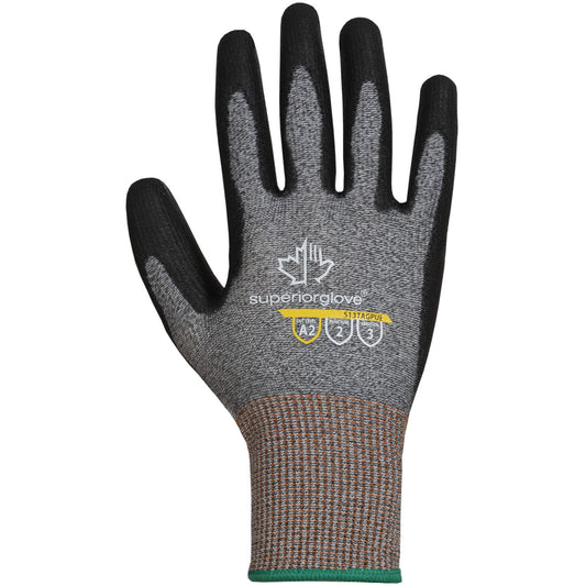Superior Glove Works Ltd. Cut Resistant Gloves, Size Large/9, 13 Gauge, Polyurethane Coated, TenActiv™ Shell, ANSI/ISEA 105 Level 2