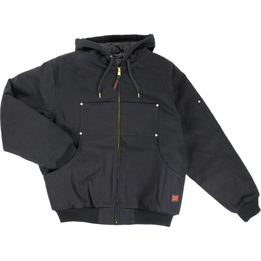 Tough Duck Hooded Duck Bomber Jacket, Men's, 4X-Large, Black