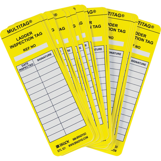 Brady Laddertag Inserts, Plastic, 2" W x 6-1/2" H, English