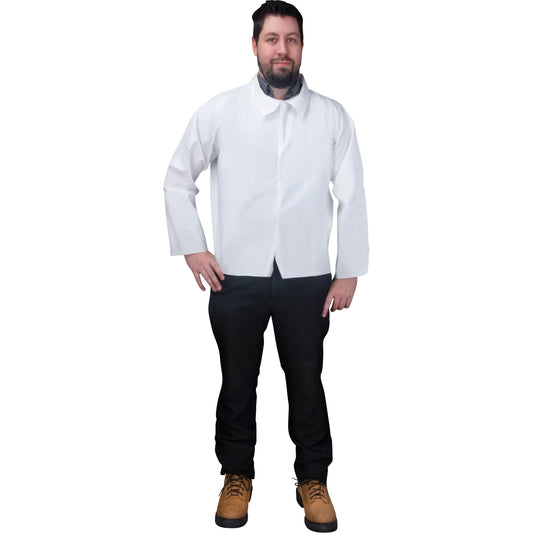 Zenith Safety Products Disposable Shirt, Microporous, Large, White