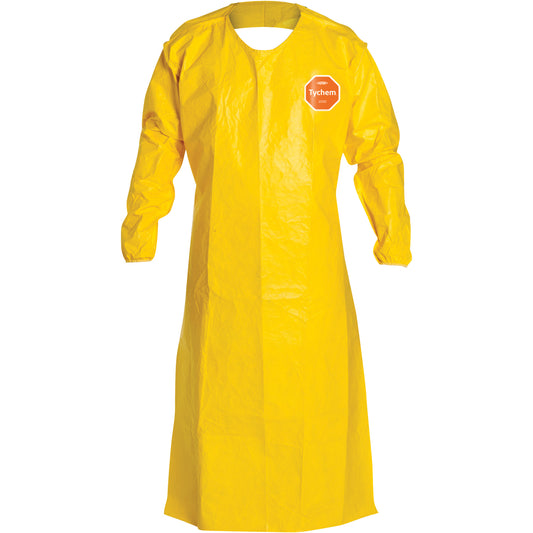Dupont Personal Protection Tychem® 2000 Extra-Long Long-Sleeved Apron, Polyethylene, 52" L x 28.5" W, Yellow