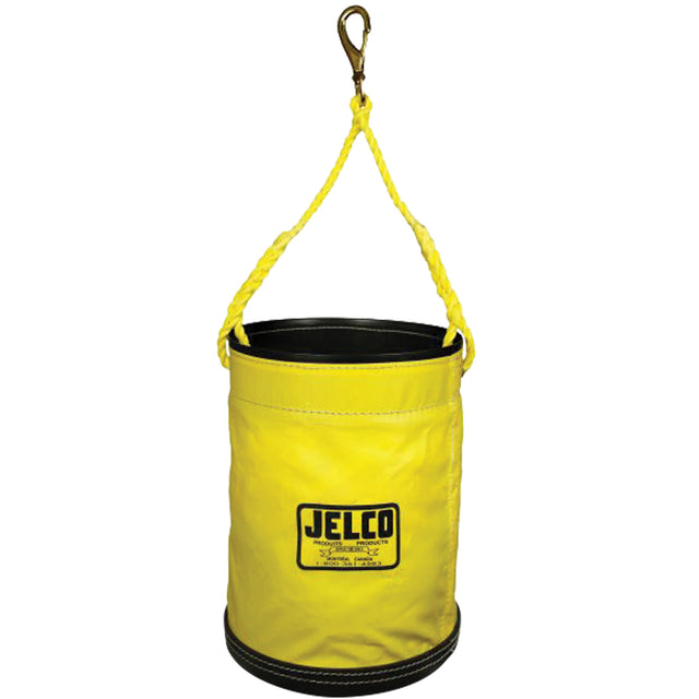 Vinyl Coated Collapsible Bucket, 11" L x 11" W x 16" H, Nylon, Black/Yellow