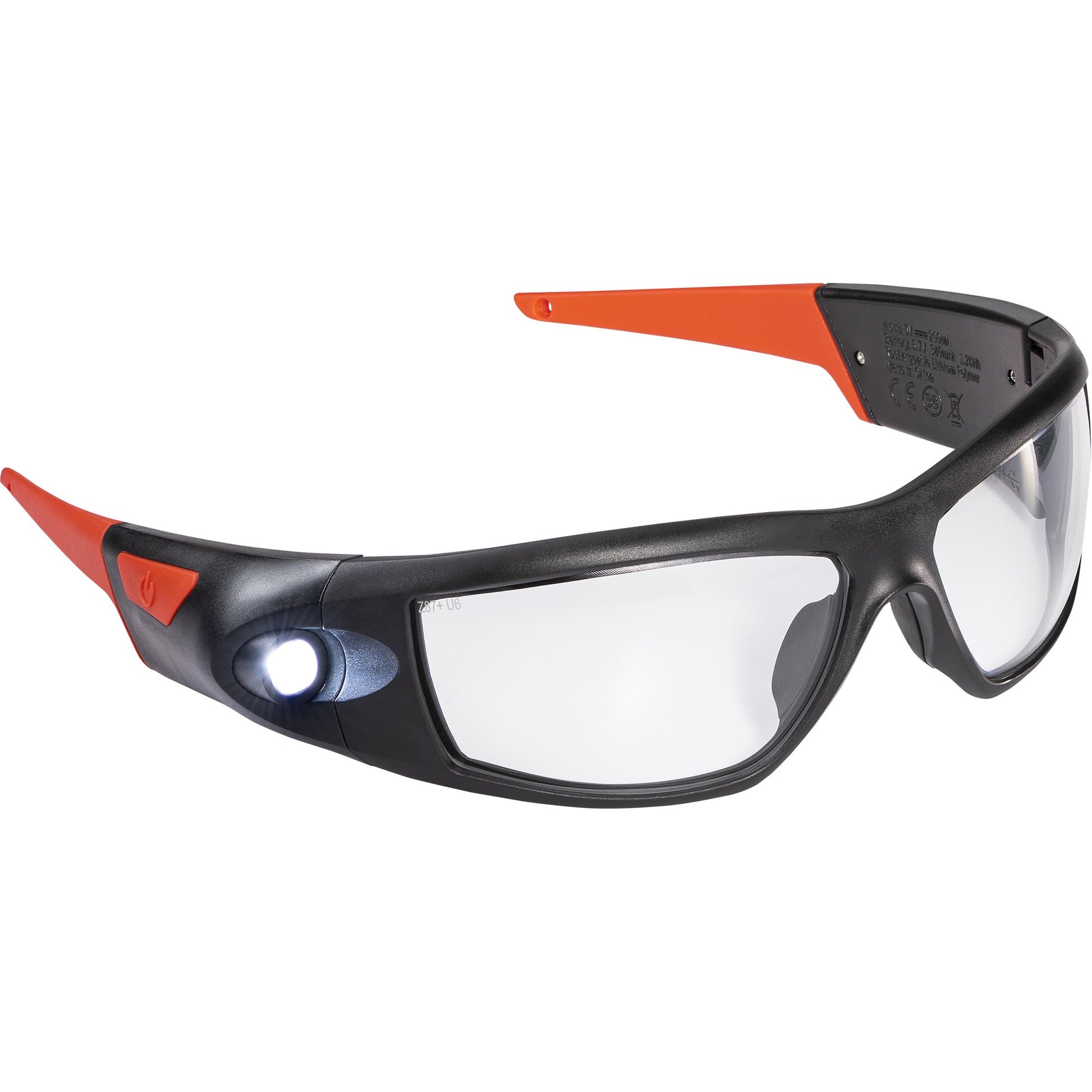Coast SPG500 Rechargeable Inspection Beam Safety Glasses, Clear Lens, ANSI Z87+