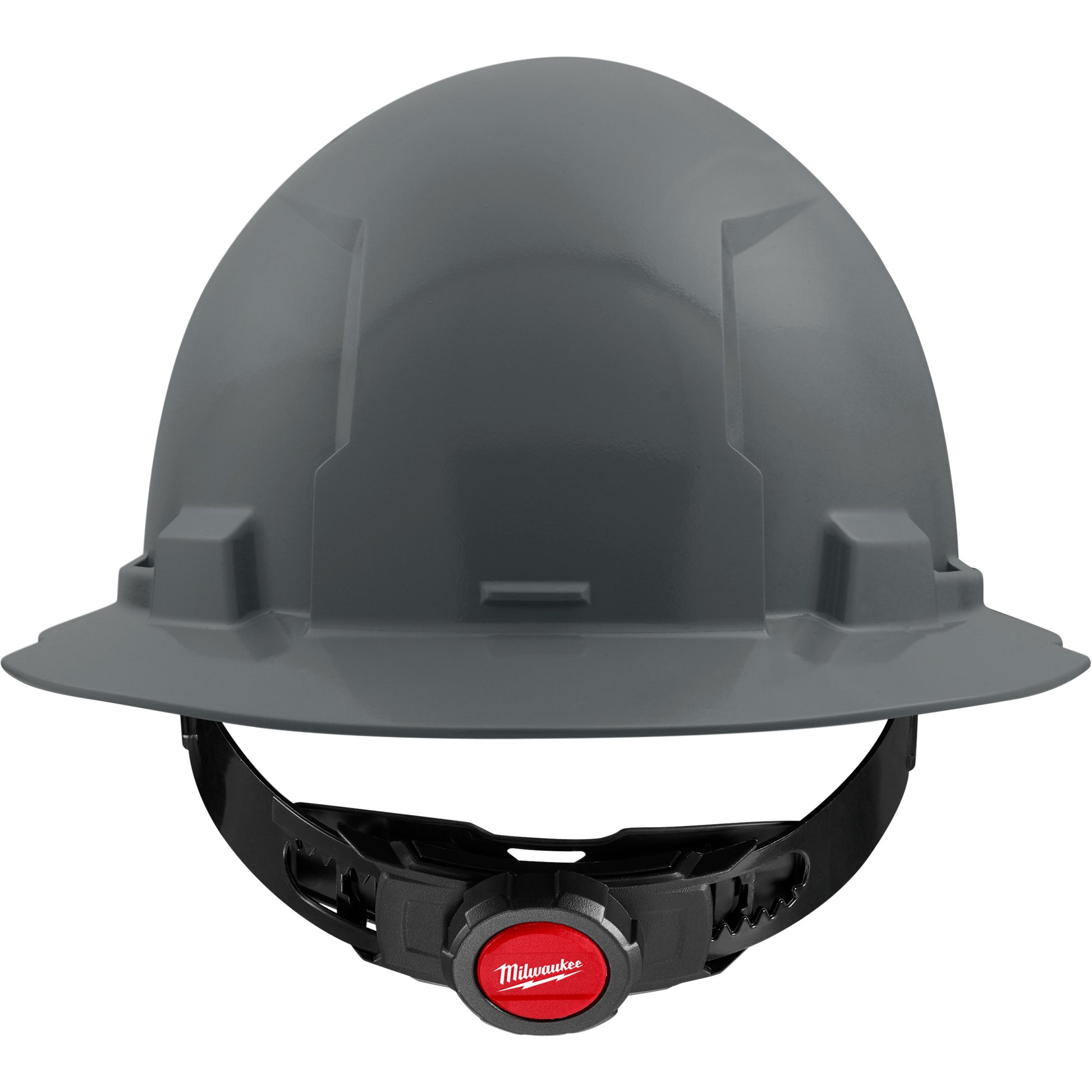 Milwaukee Full Brim Hardhat with 4-Point Suspension System, Ratchet Suspension, Grey