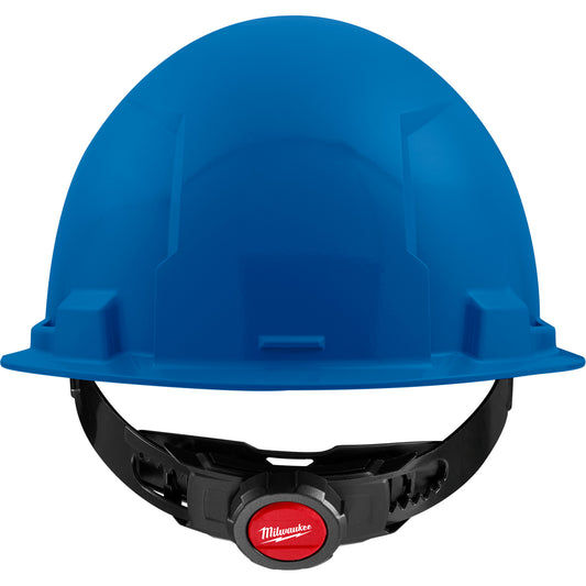 Milwaukee Front Brim Hardhat with 4-Point Suspension System, Ratchet Suspension, Blue
