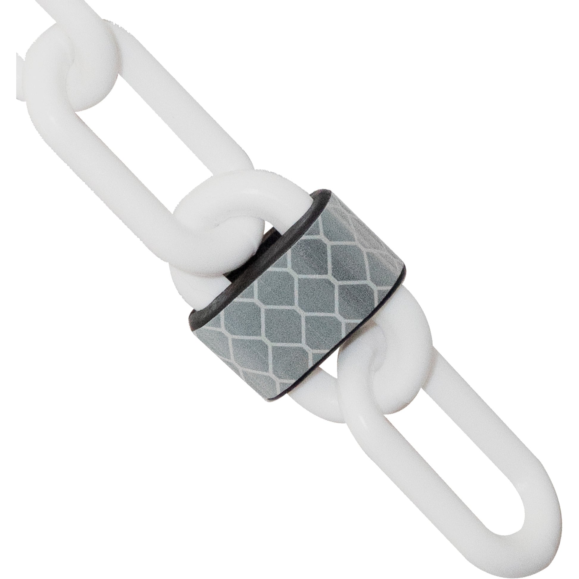 Mr. Chain 25' Reflective Plastic Chain Barrier, White